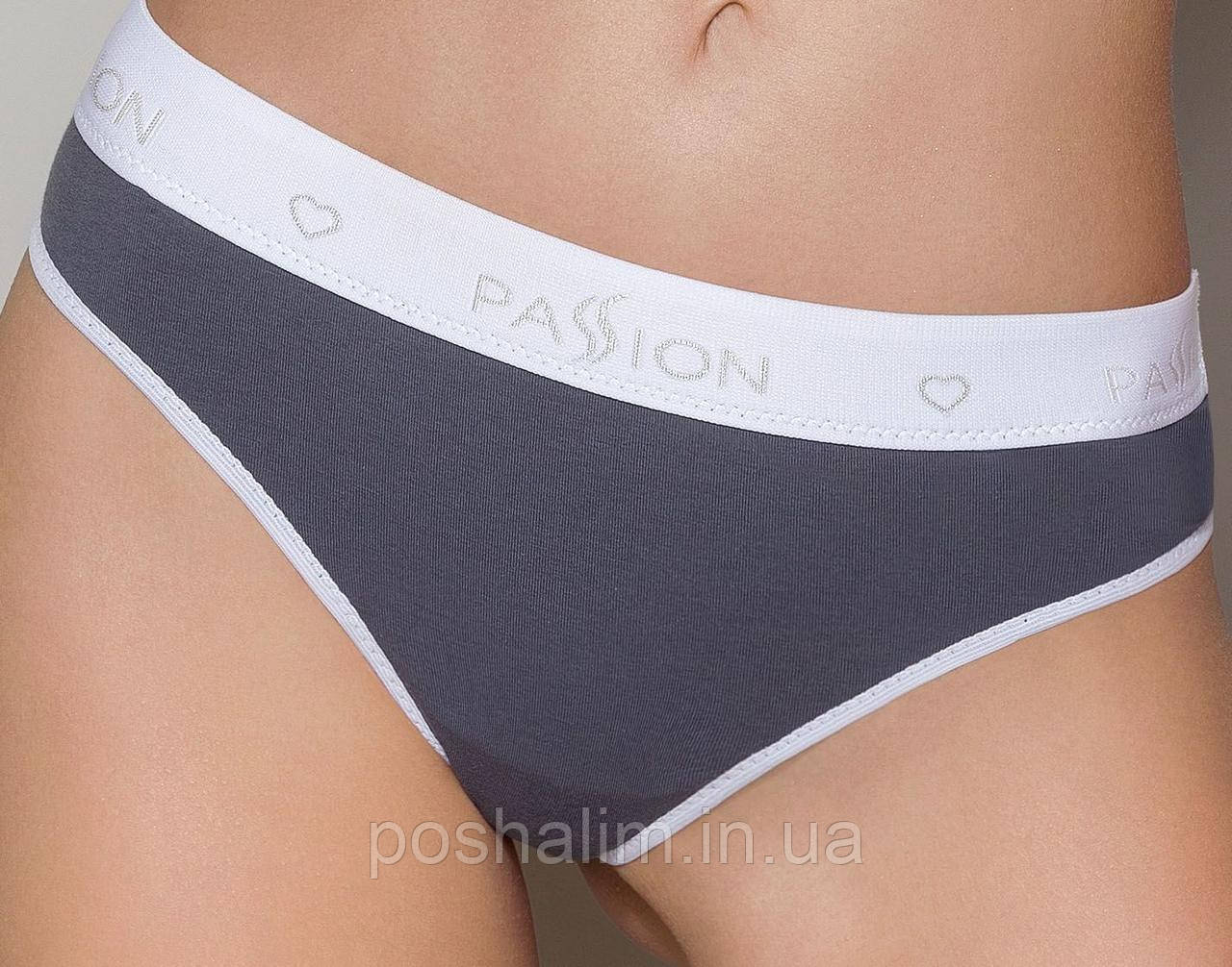 Трусики-стринги жіночі спортивні Passion PS007 PANTIES dark grey, size S, фото 1