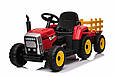 Дитячий електромобіль Трактор John Deere XMX 611 (червоний колір) з причепом, фото 2