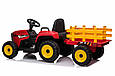 Дитячий електромобіль Трактор John Deere XMX 611 (червоний колір) з причепом, фото 5