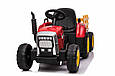 Дитячий електромобіль Трактор John Deere XMX 611 (червоний колір) з причепом, фото 3