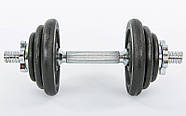 Гантелі 18 кг 2 шт. по 9 кг. розбірні сталеві YORK (2 грифи l-см, d-25 мм, сталеві млинці 4x (0,5+1+2 кг)), фото 4