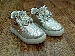 Сліпони дитячі демісезонні для дівчинки, розмір 26 (устілка 15,5 см), зі світною підошвою.