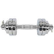 Гантелі 15 кг 2 шт. по 7.5 кг. розбірні хром. фікс. диск з різзю (2грифа l-33 см, (1,75+1х4)), фото 4