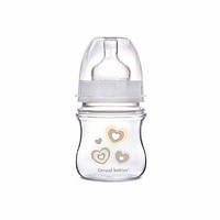 Пляшка з широким отвором антиколікова Easystart - Newborn baby 120 мл бежеві серця