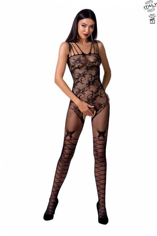 Ажурний бодистокинг з інтимними вирізами Passion BS076 black | Puls69, фото 1