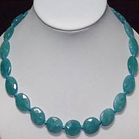 Намисто аквамарин низький, довжина 43 см, намистини ― 1,8х1,3 см 5_28_47