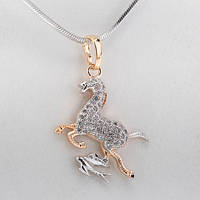 Кулон XUPING Лань 28х15 мм Позолота Вставки Цирконій