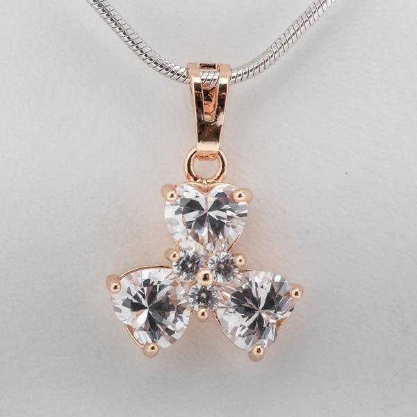 Кулон XUPING Квітка 13х11 мм Позолота Вставки Цирконій, фото 1