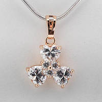 Кулон XUPING Квітка 13х11 мм Позолота Вставки Цирконій