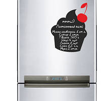Наклейка на холодильник меловая доска Кекс для записей (наклейки для рисования мелом) под мел 300х430 мм