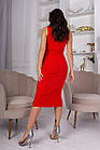 Сукня жіноча в рубчик 1185 (42 44 46 48) кольори: пудра, чорний, фісташка, бежевий, білий, червоний) СП, фото 4