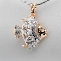 Кулон XUPING Риба 25х18 мм Позолота Вставки Цирконій