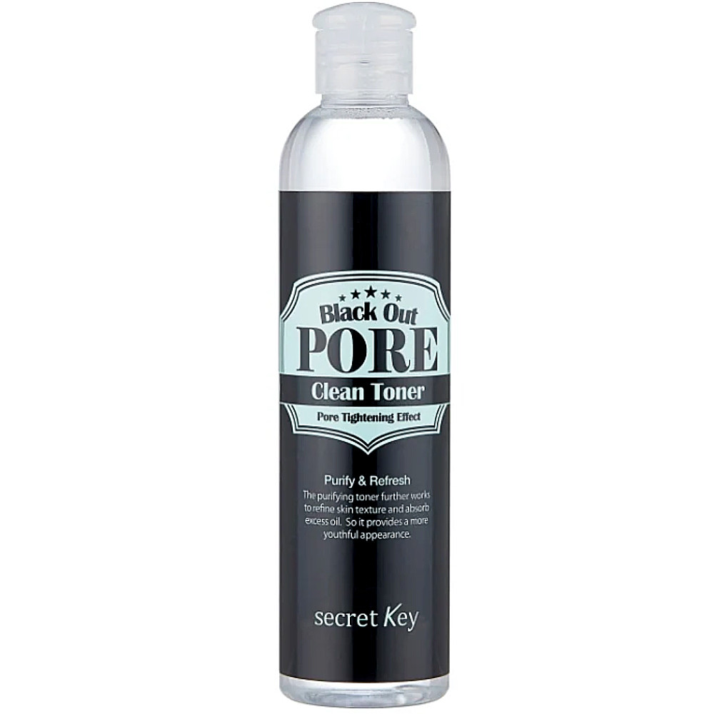 Очищаючий тонер для обличчя на основі деревного вугілля Secret Key Black Out Pore Clean Toner 250 мл