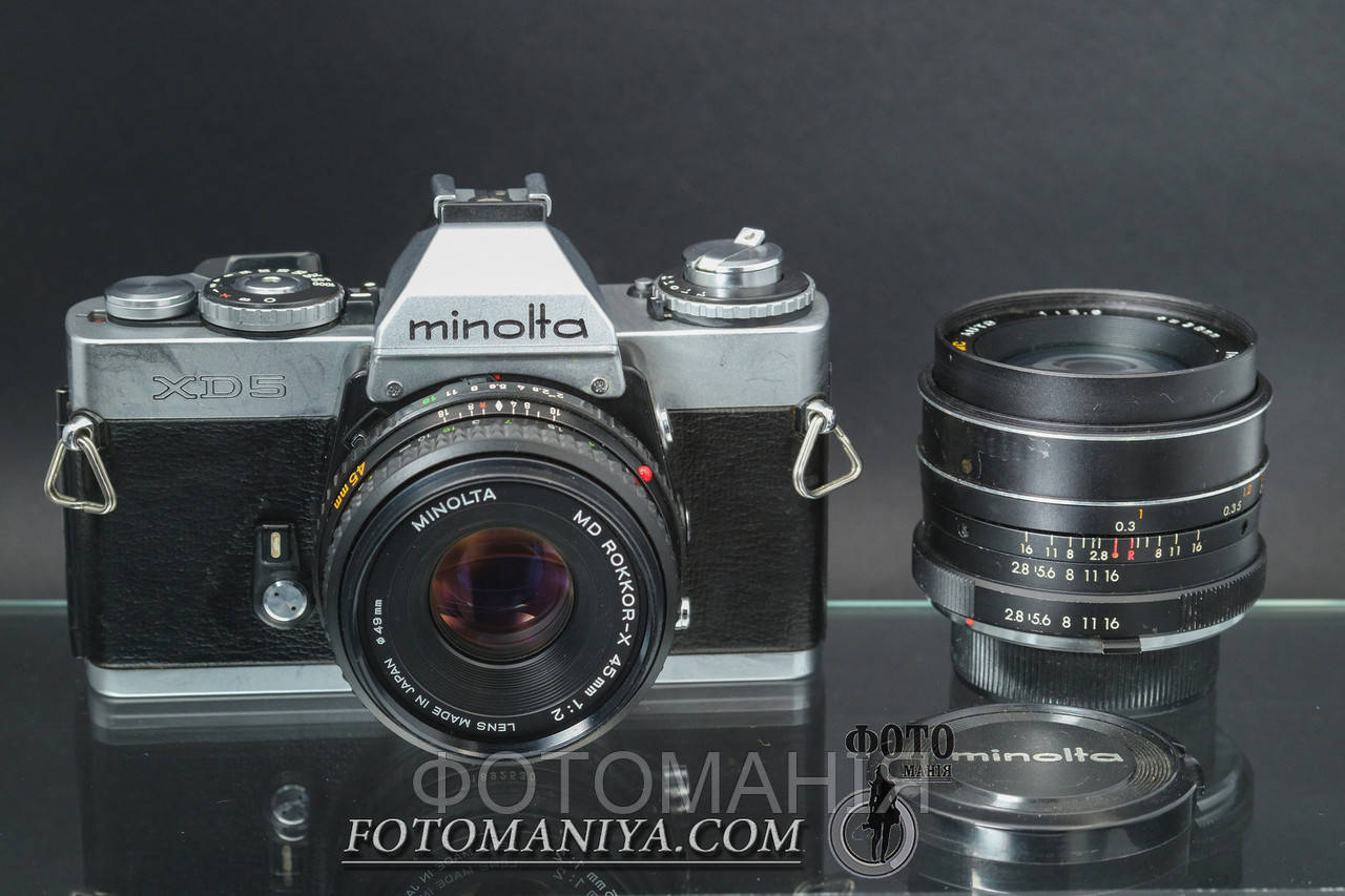 Minolta XD5 kit MD Rokkor-X 45mm f2.0 + Focal MC 28mm f2.8