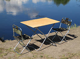Набір меблів туристичний складаний, стіл і стільці зі спинкою, пром юа "Кемпінг Ф1+2"