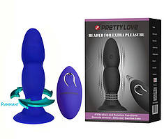 ВІБРОМАССАЖОР АНАЛЬНИЙ З ЕФЕКТОМ РИМІНГА L 135 мм D 35 мм, 4 режими вібрації, 4 режими ротації куля