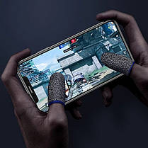 Напальчники ігрові для смартфона Smart Touch сірий синій, фото 3