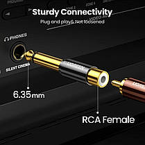 Перехідник RCA адаптер на 6.35/6.5 jack аудіо адаптер Ugreen, фото 5