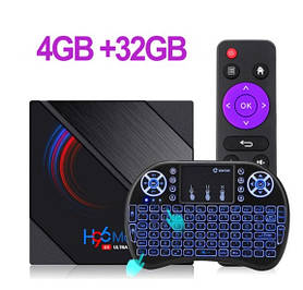 Смарт ТВ-приставка H96 Max 4gb/32gb 6K Ultra HD SmartTV Андроїд Android TV box + клавіатура