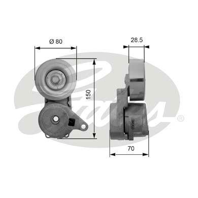Натяжний ролик ременя MITSUBISHI ECLIPSE, GALANT, GRANDIS, LANCER, OUTLANDER. Gates. T38413