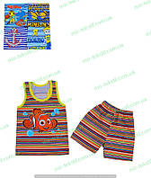 Літній трикотажний комплект майки для хлопчика, дитячий костюм для дітей на літо