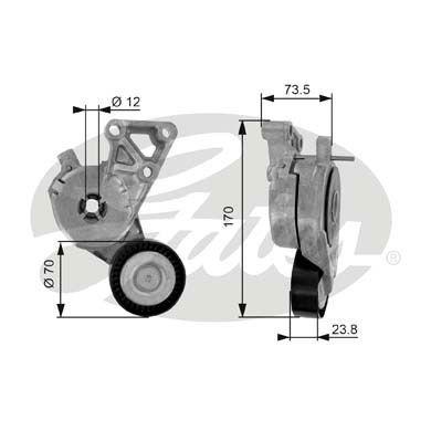 Натяжний ролик ременя AUDI A3, TT; SEAT ALHAMBRA, ALTEA, AROSA, CORDOBA, IBIZA, LEON, TOLEDO; SKODA