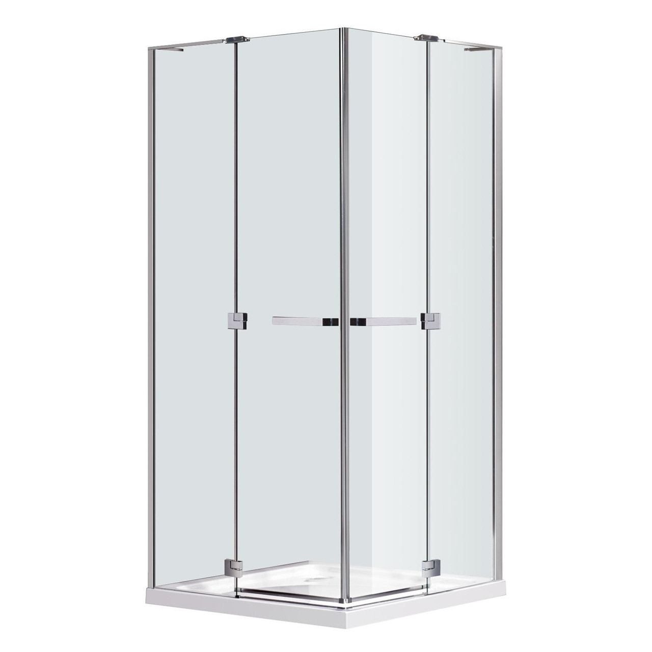 RUBIK душова кабіна 100*100*190 см квадратна (скло + двері), двостулкові двері, скло прозоре 8 мм