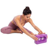 Блок для фітнесу і йоги (цегла) з отвором Record FI-5163 фіолетовий