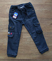 Стильные детские джоггеры джинсовые, джинсы на манжетах для мальчика