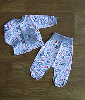 Детский теплый костюм - комплект 2 - ка, ясельный набор для новорожденных на байке
