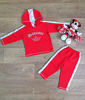Теплый детский костюм на девочку, детский спортивный комплект (худи и штаны) на байке