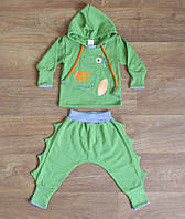 Осенний ясельный костюм для мальчика, детский теплый зеленый комплект набор для новорожденных