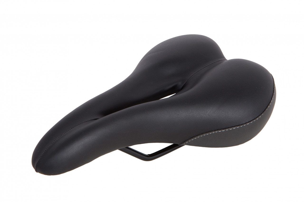 Сідло комфорт YF-1030 з отвором, чорний-cирій (SAD-302), фото 1