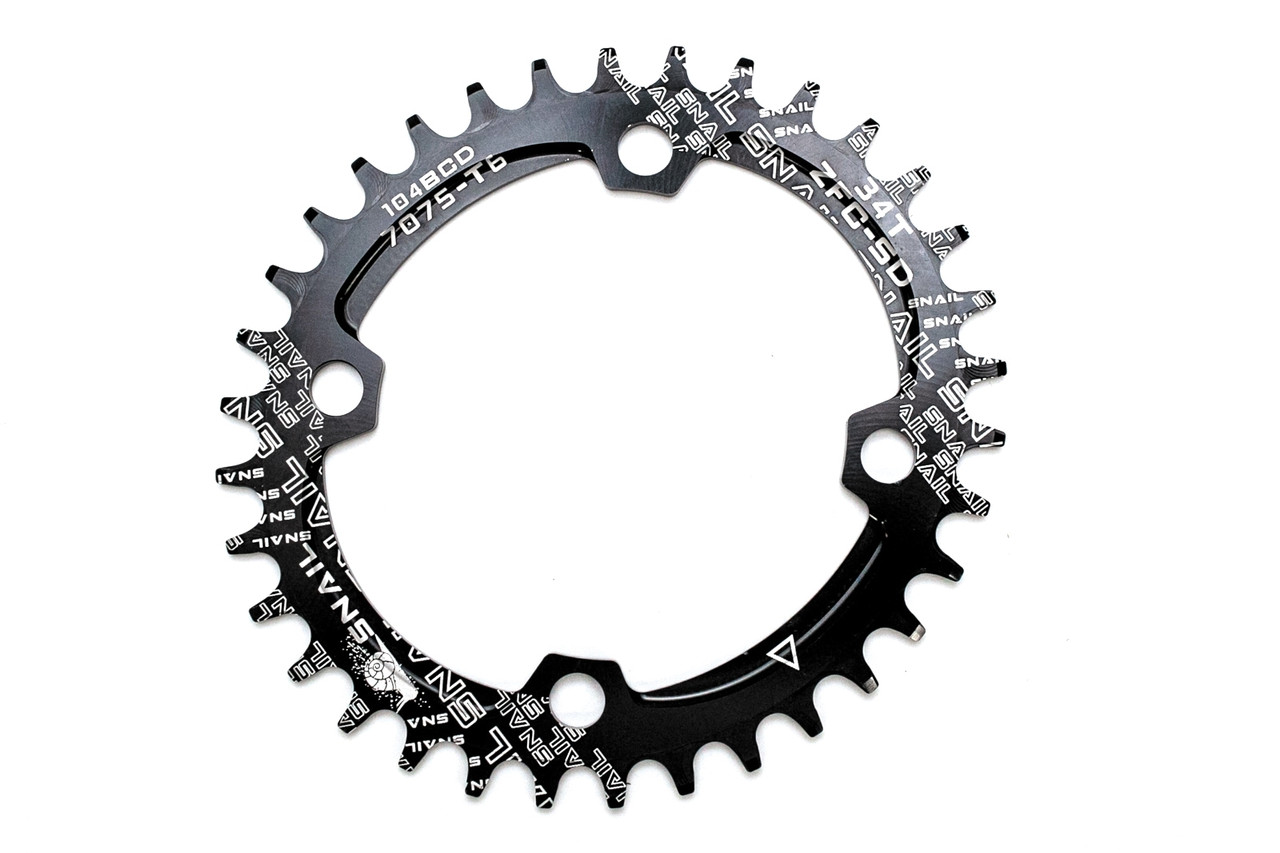 Зірка для шатуна SNAIL Narrow Wide 104BCD 34T овал чорний (SPR-046), фото 1