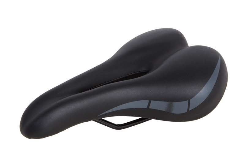 Сідло комфорт YF-1031 з отвором, чорний-cирій (SAD-303), фото 1