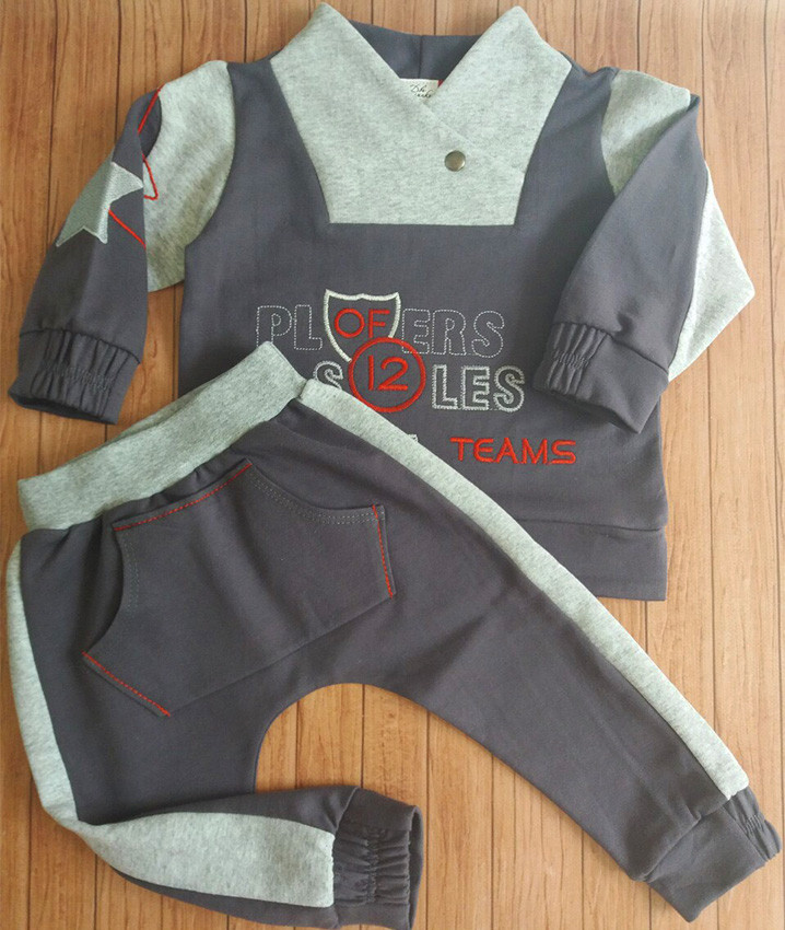 Дитячий костюм для хлопчика на байці, спортивний комплект кофта та штани теплий