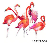 Термонаклейка на ткань оригинальная Розовый Фламинго