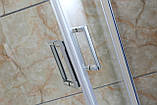 TOKAI599-07 душова кабіна 90*90*200 см, на дрібному піддоні 15 см, профіль хром, скло прозоре, фото 8