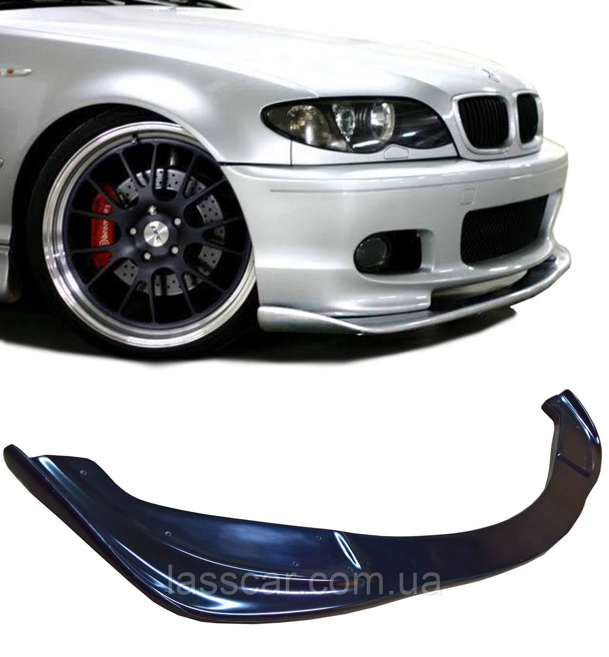 Накладка на передній бампер елерон (Губа) Lasscar для Bmw 3-series МТЕХ-2 (E46) 1997-2006