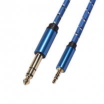 Аудіо кабель для музичного обладнання Alitek TRS 3.5 мм – 6.3 мм Blue, 1 м, фото 2