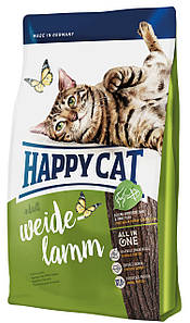 Сухий корм Happy Cat Adult Weide-Lamm для котів з чутливим травленням з пасовищним ягням, 10КГ