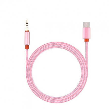Аудіокабель AUX Alitek USB Type-C — 3.5 мм Rose нейлон, 1 м, фото 3