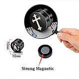 Сережка кліпс на магніті Скорпіон із скорпіоном із сталі 1шт магнітна кліпса без проколу чорна, фото 3