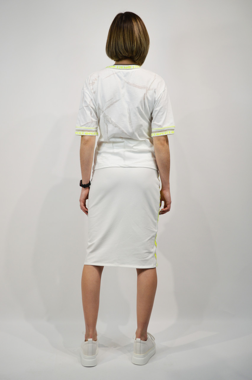 Костюм женский SOGO 182 S Белый юбка и футболка - фото 4 - id-p1352686030