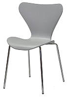 Стул Max (Макс) Metal-2 серый на хромированных ногах штабелируемый, дизайн Arne Jacobsen Series 7 chair