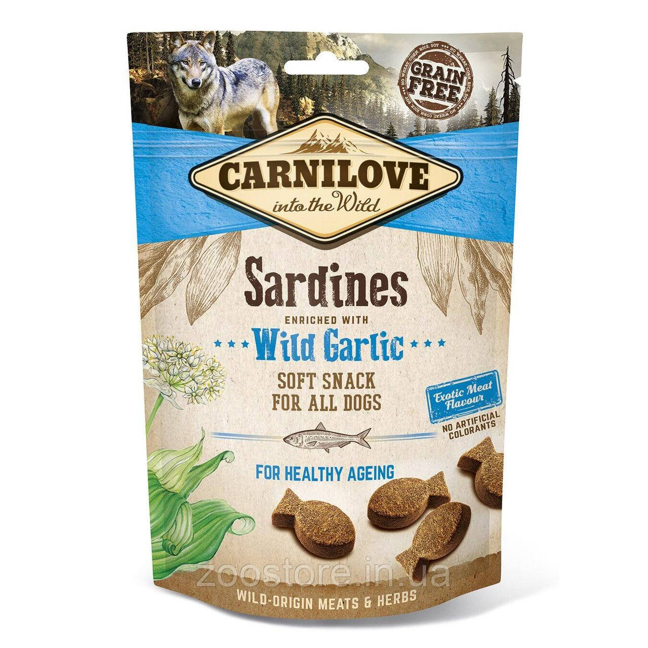Ласощі для собак Carnilove Sardines with Wild Garlic 200 г - сардина/дикий часник (для уповільнення процесів старіння)