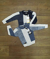 Зимний свитер детский с кнопками по плечу, вязаная кофта на мальчика