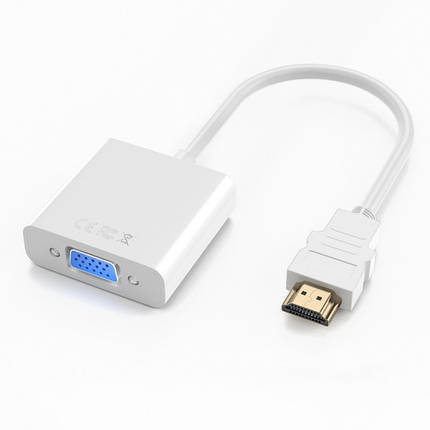 Кабель перехідник Alitek HDMI - VGA адаптер, Білий, фото 2