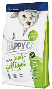 Сухий корм Happy Cat Sensitive Land-Geflugell для котів з чутливим травленням з птицею, 4КГ