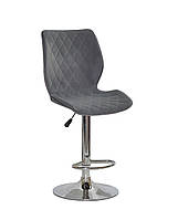 Барный стул Тони TONI BAR CH - BASE серый бархат, стул для визажа